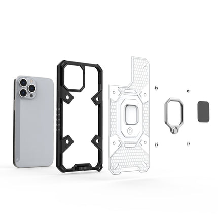 Space PC+TPU Ring Holder Protective Case For iPhone 13 Pro Max(White)-garmade.com