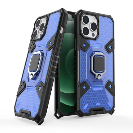 Space PC+TPU Ring Holder Protective Case For iPhone 13 Pro Max(Blue)-garmade.com