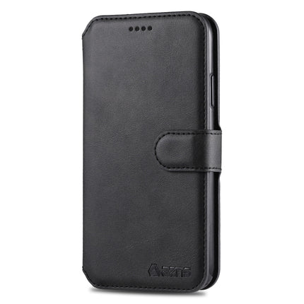 For iPhone 11 Pro Max AZNS Calf Texture Magnetic Horizontal Flip PU Leather Case with Holder & Card Slots & Photo Frame(Black)-garmade.com