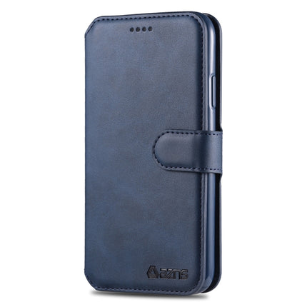 For iPhone 11 Pro Max AZNS Calf Texture Magnetic Horizontal Flip PU Leather Case with Holder & Card Slots & Photo Frame(Blue)-garmade.com