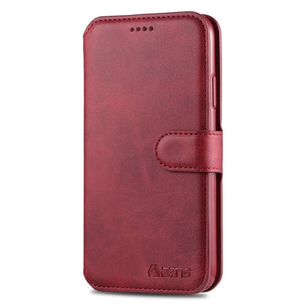 For iPhone 11 Pro Max AZNS Calf Texture Magnetic Horizontal Flip PU Leather Case with Holder & Card Slots & Photo Frame(Red)-garmade.com