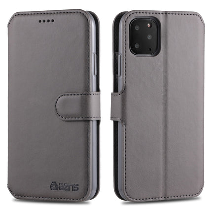 For iPhone 11 Pro Max AZNS Calf Texture Magnetic Horizontal Flip PU Leather Case with Holder & Card Slots & Photo Frame(Grey)-garmade.com