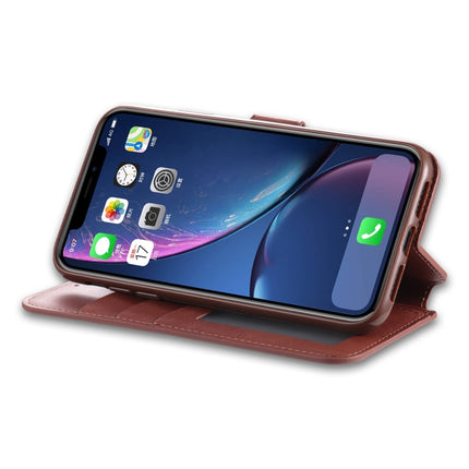 For iPhone 11 AZNS Calf Texture Magnetic Horizontal Flip PU Leather Case with Holder & Card Slots & Photo Frame(Red)-garmade.com