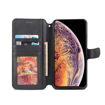 For iPhone X / XS AZNS Calf Texture Magnetic Horizontal Flip PU Leather Case with Holder & Card Slots & Photo Frame(Black)-garmade.com