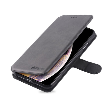 For iPhone X / XS AZNS Calf Texture Magnetic Horizontal Flip PU Leather Case with Holder & Card Slots & Photo Frame(Black)-garmade.com