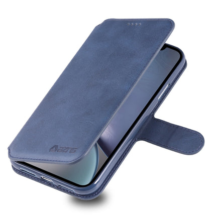 For iPhone XR AZNS Calf Texture Magnetic Horizontal Flip PU Leather Case with Holder & Card Slots & Photo Frame(Blue)-garmade.com