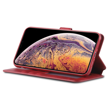 For iPhone XS Max AZNS Calf Texture Magnetic Horizontal Flip PU Leather Case with Holder & Card Slots & Photo Frame(Red)-garmade.com