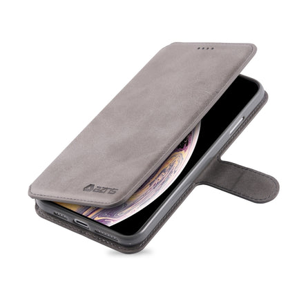 For iPhone XS Max AZNS Calf Texture Magnetic Horizontal Flip PU Leather Case with Holder & Card Slots & Photo Frame(Grey)-garmade.com