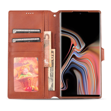 For Galaxy Note 10 AZNS Calf Texture Magnetic Horizontal Flip PU Leather Case with Holder & Card Slots & Photo Frame(Black)-garmade.com