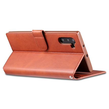 For Galaxy Note 10 AZNS Calf Texture Magnetic Horizontal Flip PU Leather Case with Holder & Card Slots & Photo Frame(Black)-garmade.com