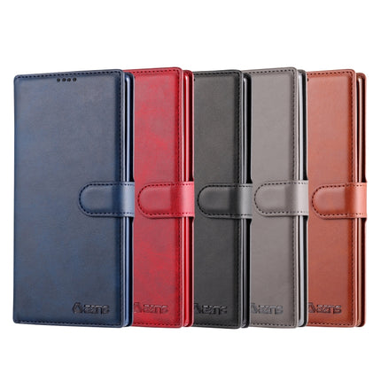 For Galaxy Note 10 AZNS Calf Texture Magnetic Horizontal Flip PU Leather Case with Holder & Card Slots & Photo Frame(Red)-garmade.com