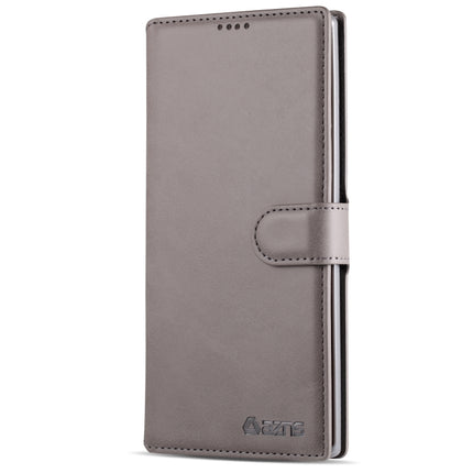 For Galaxy Note 10 AZNS Calf Texture Magnetic Horizontal Flip PU Leather Case with Holder & Card Slots & Photo Frame(Gray)-garmade.com