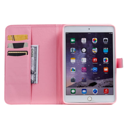 For iPad Mini 2019 & 4 & 3 & 2 & 1 3D Colored Drawing Horizontal Flip Leather Case with Holder & Card Slots & Wallet & Sleep / Wake-up Function(Red Rose)-garmade.com