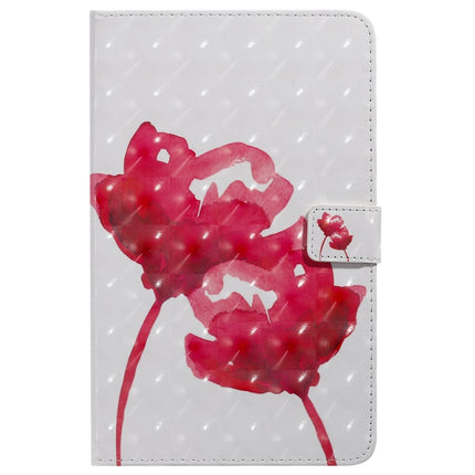 For Galaxy Tab A 8.0 & S Pen (2019) 3D Colored Drawing Horizontal Flip Leather Case with Holder & Card Slots & Wallet(Red Rose)-garmade.com
