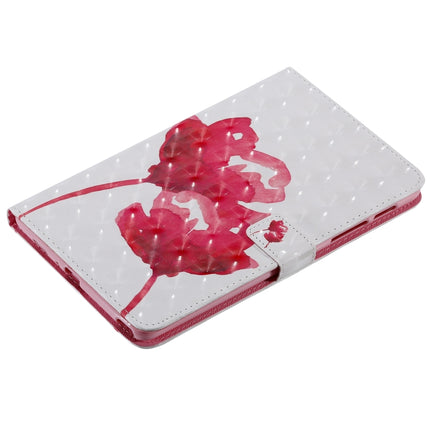 For Galaxy Tab A 8.0 & S Pen (2019) 3D Colored Drawing Horizontal Flip Leather Case with Holder & Card Slots & Wallet(Red Rose)-garmade.com