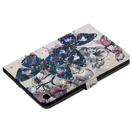 For Galaxy Tab A 8.0 & S Pen (2019) 3D Colored Drawing Horizontal Flip Leather Case with Holder & Card Slots & Wallet(Black Butterfly)-garmade.com