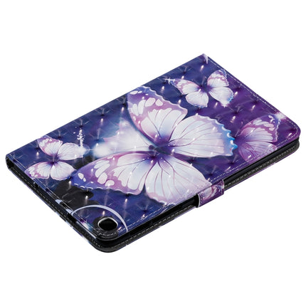 For Galaxy Tab A 8.0 & S Pen (2019) 3D Colored Drawing Horizontal Flip Leather Case with Holder & Card Slots & Wallet(Purple Butterfly)-garmade.com