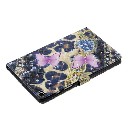 For Galaxy Tab A 8.0 (2019) T295/T290 3D Colored Drawing Horizontal Flip Leather Case with Holder & Card Slots & Wallet (Pink Butterfly)-garmade.com