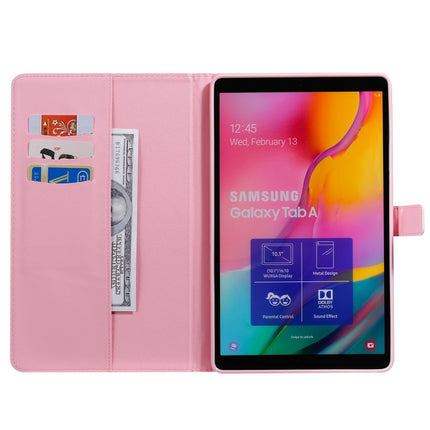 For Galaxy Tab A 10.1 (2019) 3D Colored Drawing Horizontal Flip Leather Case with Holder & Card Slots & Wallet (Red Rose)-garmade.com