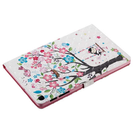 For Galaxy Tab A 10.1 (2019) 3D Colored Drawing Horizontal Flip Leather Case with Holder & Card Slots & Wallet (Girl Under The Tree)-garmade.com