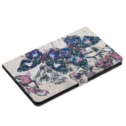 For Galaxy Tab A 10.1 (2019) 3D Colored Drawing Horizontal Flip Leather Case with Holder & Card Slots & Wallet (Black Butterfly)-garmade.com