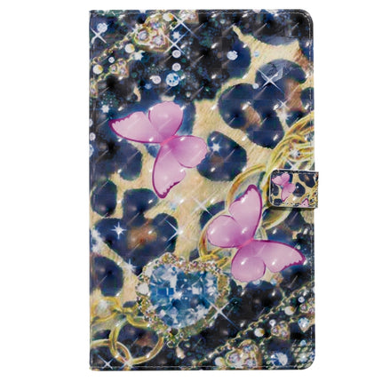 For Galaxy Tab A 10.1 (2019) 3D Colored Drawing Horizontal Flip Leather Case with Holder & Card Slots & Wallet (Pink Butterfly)-garmade.com