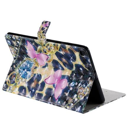 For Galaxy Tab A 10.1 (2019) 3D Colored Drawing Horizontal Flip Leather Case with Holder & Card Slots & Wallet (Pink Butterfly)-garmade.com