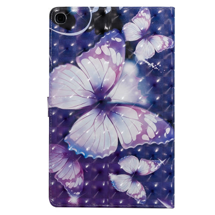 For Galaxy Tab A 10.1 (2019) 3D Colored Drawing Horizontal Flip Leather Case with Holder & Card Slots & Wallet (Purple Butterfly)-garmade.com