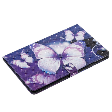 For Galaxy Tab A 10.1 (2019) 3D Colored Drawing Horizontal Flip Leather Case with Holder & Card Slots & Wallet (Purple Butterfly)-garmade.com