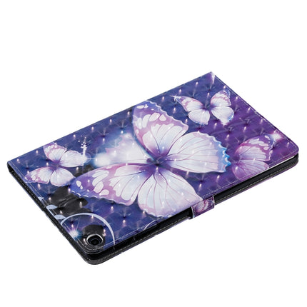 For Galaxy Tab A 10.1 (2019) 3D Colored Drawing Horizontal Flip Leather Case with Holder & Card Slots & Wallet (Purple Butterfly)-garmade.com