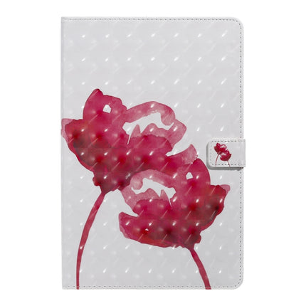 For Galaxy Tab S5e 3D Colored Drawing Horizontal Flip Leather Case with Holder & Card Slots & Wallet & Sleep / Wake-up Function(Red Rose)-garmade.com