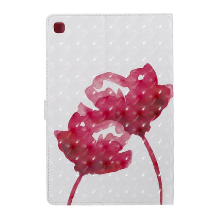 For Galaxy Tab S5e 3D Colored Drawing Horizontal Flip Leather Case with Holder & Card Slots & Wallet & Sleep / Wake-up Function(Red Rose)-garmade.com