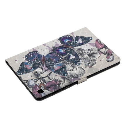 For Galaxy Tab S5e 3D Colored Drawing Horizontal Flip Leather Case with Holder & Card Slots & Wallet & Sleep / Wake-up Function(Black Butterfly)-garmade.com