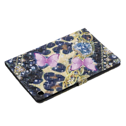 For Galaxy Tab S5e 3D Colored Drawing Horizontal Flip Leather Case with Holder & Card Slots & Wallet & Sleep / Wake-up Function(Pink Butterfly)-garmade.com
