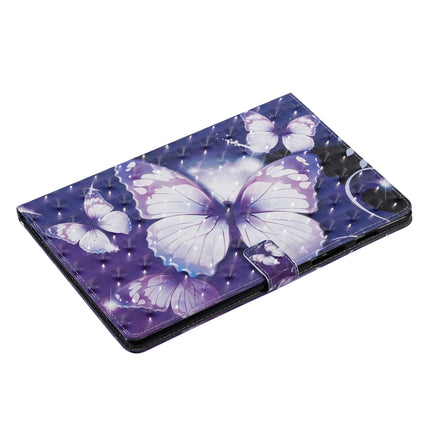 For Galaxy Tab S5e 3D Colored Drawing Horizontal Flip Leather Case with Holder & Card Slots & Wallet & Sleep / Wake-up Function(Purple Butterfly)-garmade.com