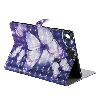 For Galaxy Tab S5e 3D Colored Drawing Horizontal Flip Leather Case with Holder & Card Slots & Wallet & Sleep / Wake-up Function(Purple Butterfly)-garmade.com