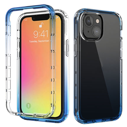 Shockproof High Transparency Two-color Gradual Change PC+TPU Candy Colors Protective Case For iPhone 13 mini(Blue)-garmade.com