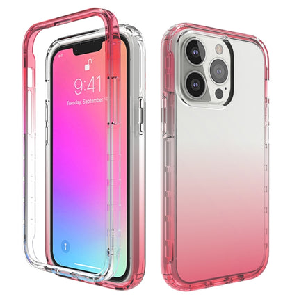 Shockproof High Transparency Two-color Gradual Change PC+TPU Candy Colors Protective Case For iPhone 13(Red)-garmade.com