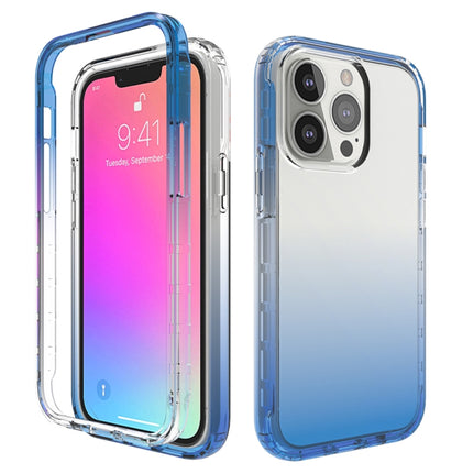 Shockproof High Transparency Two-color Gradual Change PC+TPU Candy Colors Protective Case For iPhone 13(Blue)-garmade.com