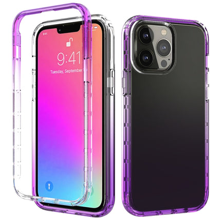 Shockproof High Transparency Two-color Gradual Change PC+TPU Candy Colors Protective Case For iPhone 13 Pro Max(Purple)-garmade.com