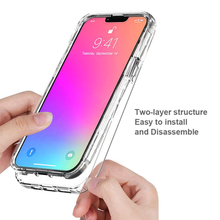 Shockproof High Transparency Two-color Gradual Change PC+TPU Candy Colors Protective Case For iPhone 13 Pro Max(Purple)-garmade.com