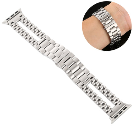 For Apple Watch Series 6 & SE & 5 & 4 40mm / 3 & 2 & 1 38mm Stainless Steel Watchband(Silver)-garmade.com