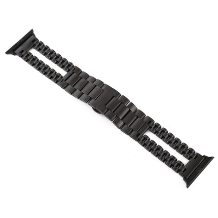 For Apple Watch Series 6 & SE & 5 & 4 44mm / 3 & 2 & 1 42mm Stainless Steel Watchband(Black)-garmade.com