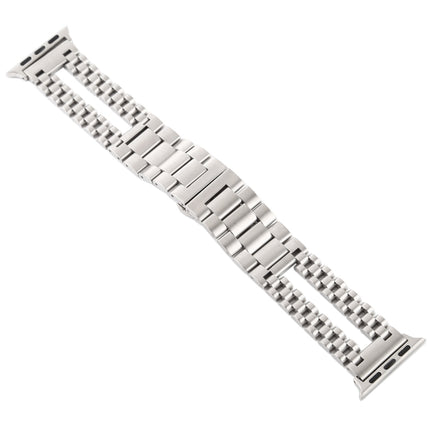 For Apple Watch Series 6 & SE & 5 & 4 44mm / 3 & 2 & 1 42mm Stainless Steel Watchband(Silver)-garmade.com