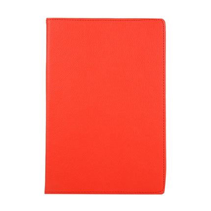 For Samsung Galaxy Tab S7 FE T730 Litchi Texture Horizontal Flip 360 Degrees Rotation Leather Case with Holder(Red)-garmade.com