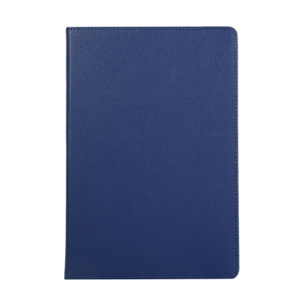 For Samsung Galaxy Tab S7 FE T730 Litchi Texture Horizontal Flip 360 Degrees Rotation Leather Case with Holder(Blue)-garmade.com
