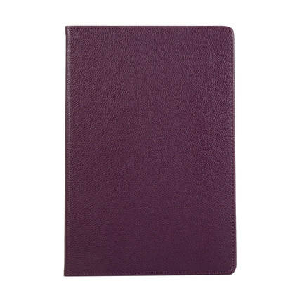 For Samsung Galaxy Tab S7 FE T730 Litchi Texture Horizontal Flip 360 Degrees Rotation Leather Case with Holder(Purple)-garmade.com
