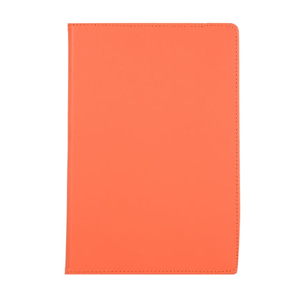 For Samsung Galaxy Tab S7 FE T730 Litchi Texture Horizontal Flip 360 Degrees Rotation Leather Case with Holder(Orange)-garmade.com