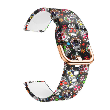 For Xiaomi Haylou LS01 Silicone Printing Replacement Strap Watchband(Colorful Skull)-garmade.com