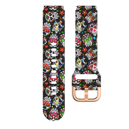 For Xiaomi Haylou LS01 Silicone Printing Replacement Strap Watchband(Colorful Skull)-garmade.com